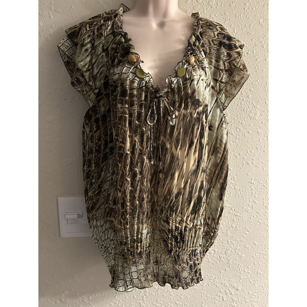 XL Beaded Nichole Layered Sleeve Top #1292*8
